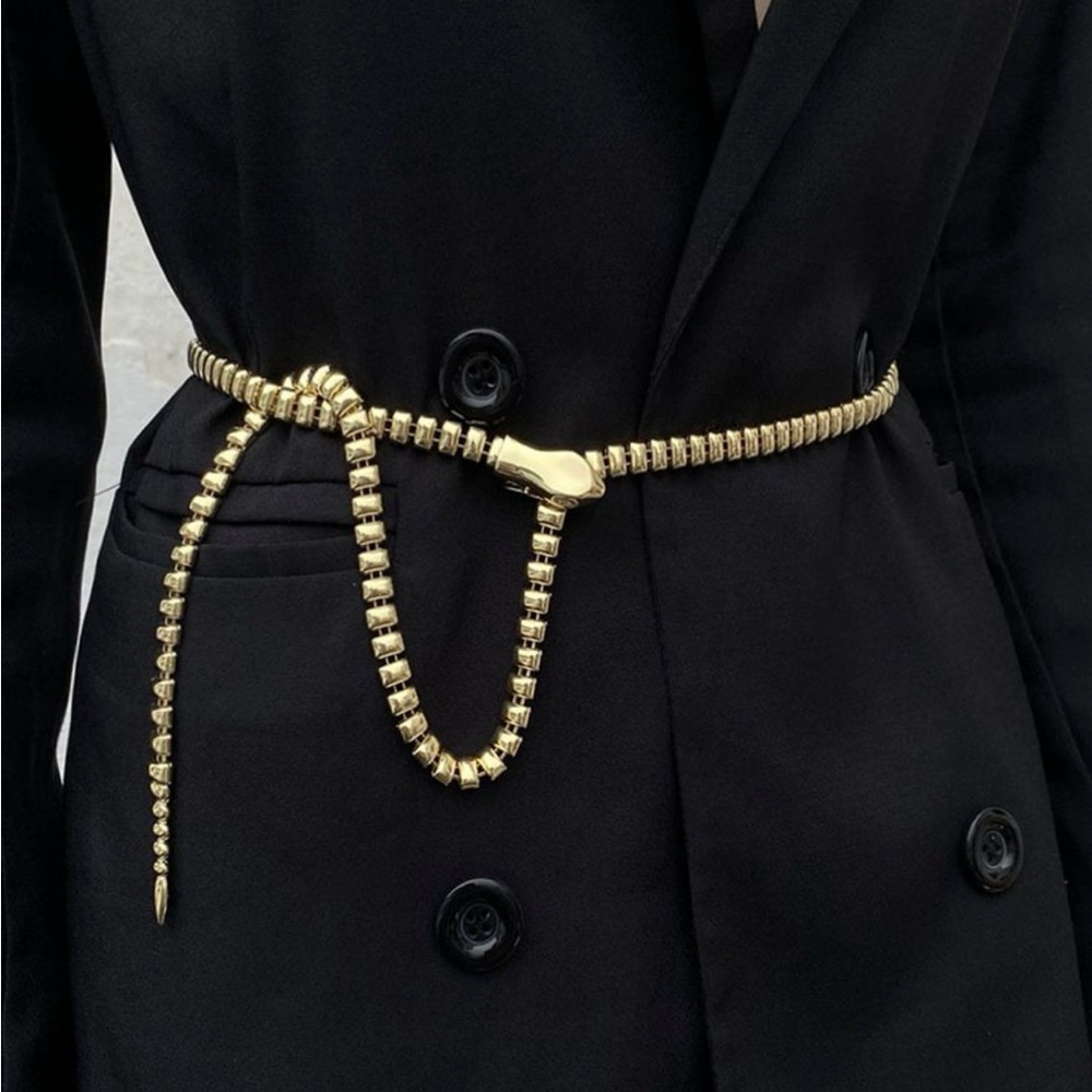 Elegant Gold Snake Chain Belt